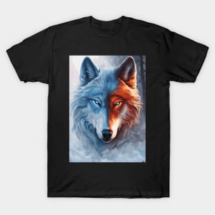 Fire and Ice Wolf Animal T-Shirt